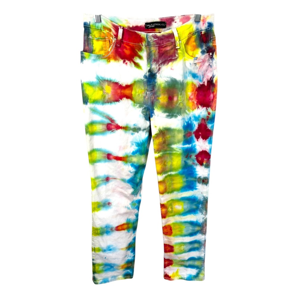Lee Size 12 Jeans Handmade Tie Dye Jeans High‎ Rise Straight Leg Festival 636